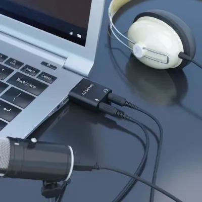 Conversor de Áudio Aisens A106-0768 USB Macho 2x Jack 3.5mm Fêmea