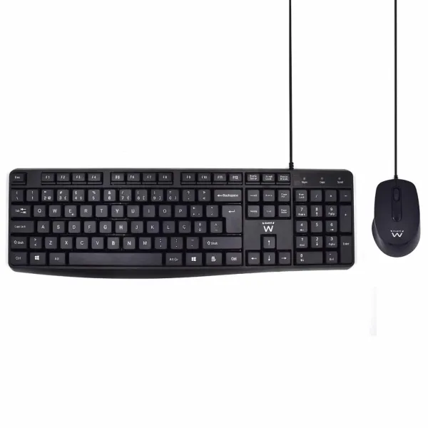 Conjunto Teclado e Rato Ewent com Escrita Silenciosa
