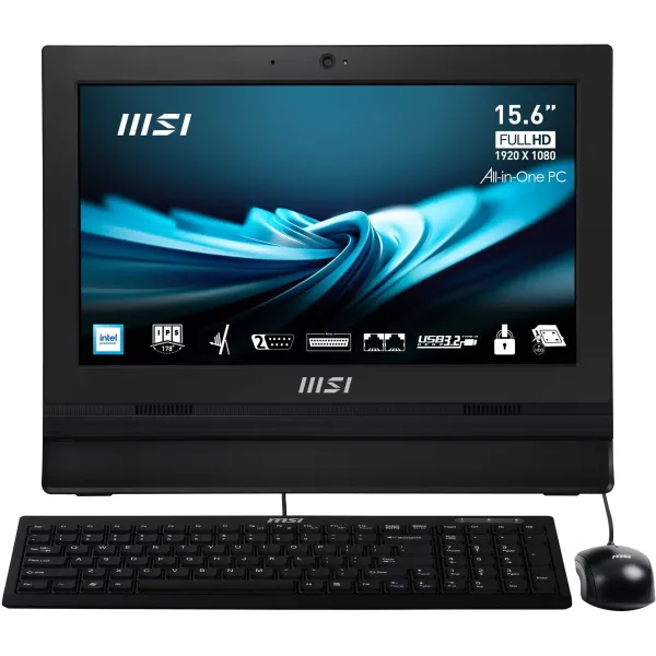 Computador All In One MSI AIO PRO AP162T ADL-006XPT 15.6? Touch Celeron N100 4Gb 256Gb WiFi Bluethooth com Camara Sem SO