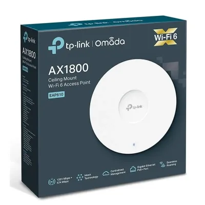 Access Point TP-Link EAP610 v2.2 AX1800 Mesh Dual Band WiFi 6 Gigabit PoE+ Ceiling Mount