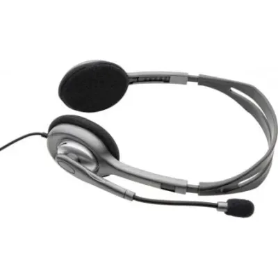 Auscultadores Logitech H110 com Microfone Jack 3.5mm Cinza