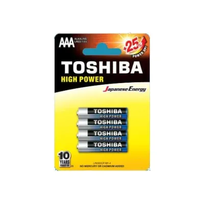 Pack de 4 Pilhas AAA Toshiba High Power LR03 1.5V Alcalinas