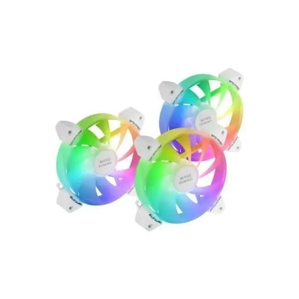 Pack 3 Ventoinhas Mars Gaming MF-3A 12cm ARGB Branco