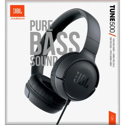 Auscultadores JBL Tune 500 Com Microfone Jack 3.5 Preto