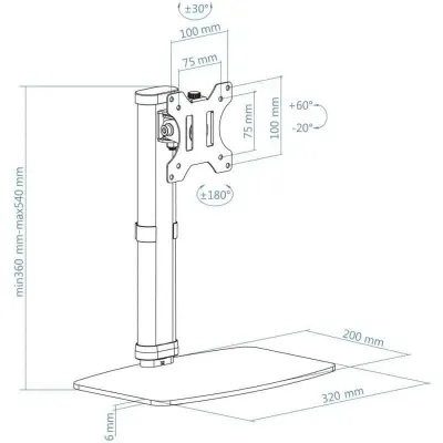 Suporte para Monitor TooQ DB1127TN-B até 6kg
