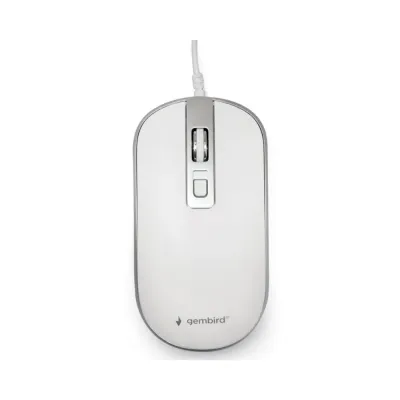 Rato Gembird USB 2.0 1200Dpi Branco/Cinza