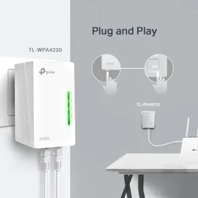 Adaptador Powerline TP-Link WPA4221KIT 600Mbps Alcance 300m Pack de 2
