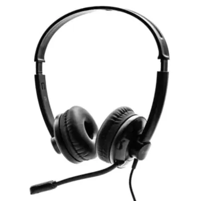 Headphones Nilox com Microfone e control de Volume ligação USB Preto