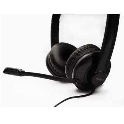 Headphones Nilox com Microfone e control de Volume ligação USB Preto