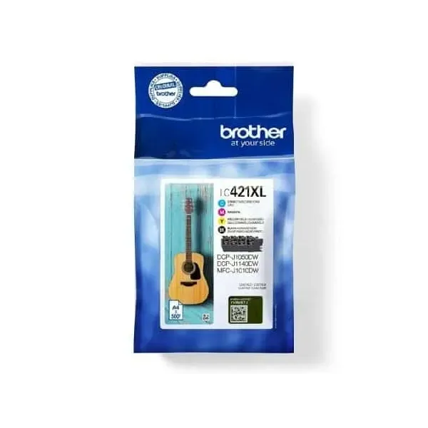 Tinteiro Original Brother Multipack LC421XLVAL Alta Capacidade Azul Magenta Amarelo Preto
