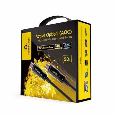 Cabo Hdmi Active Optical (AOC) Hdmi Macho para Hdmi Macho Alta Velocidade com rede AOC Premium Series 50 Metros