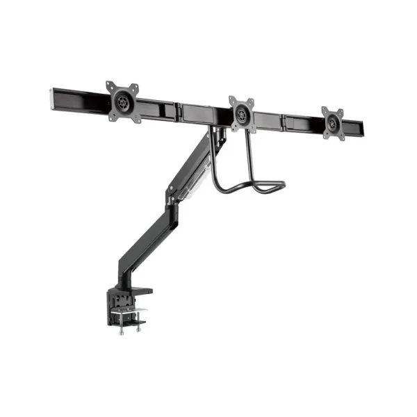 Suporte para 3 Monitores Gembird Ajustável e facilidade de Movimento suporte até 27? e 7 Kg