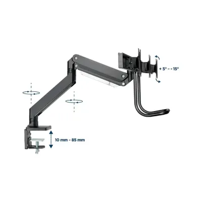 Suporte para 3 Monitores Gembird Ajustável e facilidade de Movimento suporte até 27? e 7 Kg