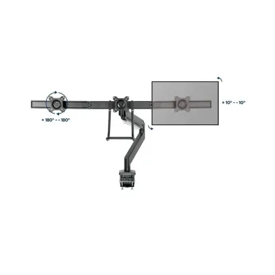 Suporte para 3 Monitores Gembird Ajustável e facilidade de Movimento suporte até 27? e 7 Kg