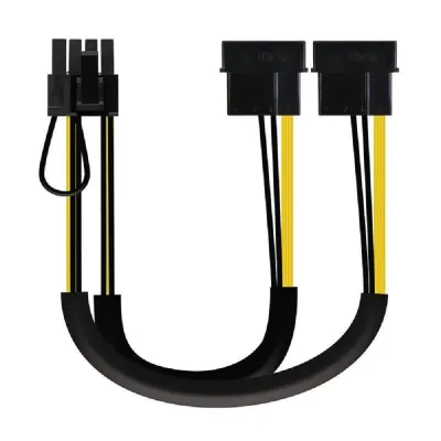 Cabo de Alimentação para Placa Gráfica Nanocable 10.19.1201 2x Molex Macho – 6+2 PIN Macho 20cm