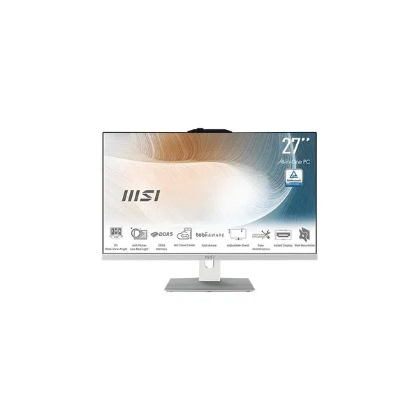 Computador All in One MSI AM272P-1054ES 27? Intel Core i5-120U 16GB 512GB Sem SO Branco
