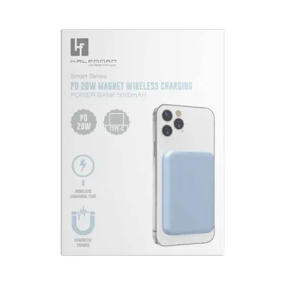 PowerBank Halfmman Magnet Wireless PD 20W Azul