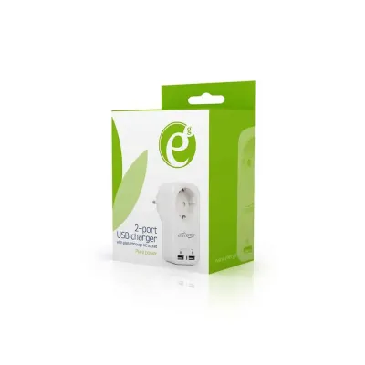 Carregador Gembird Parede 2 Portas USB com Adaptador Corrente