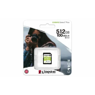 Cartão SD Kingston Canvas Select Plus 512Gb Video Class V30 UHS-I U3 Classe10 – SDXC UHS-I