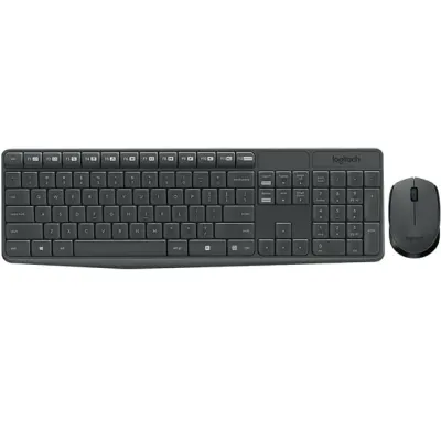 Teclado + Rato Wireless Logitech MK235 Preto