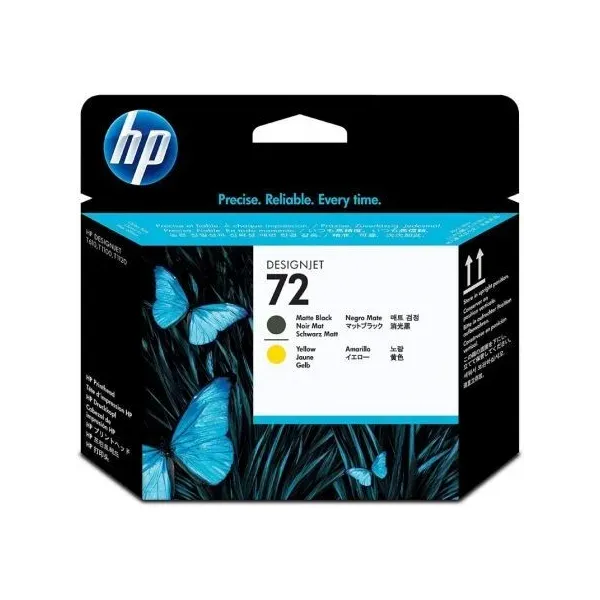 Tinteiro Original HP nº72 Preto Mate Amarelo
