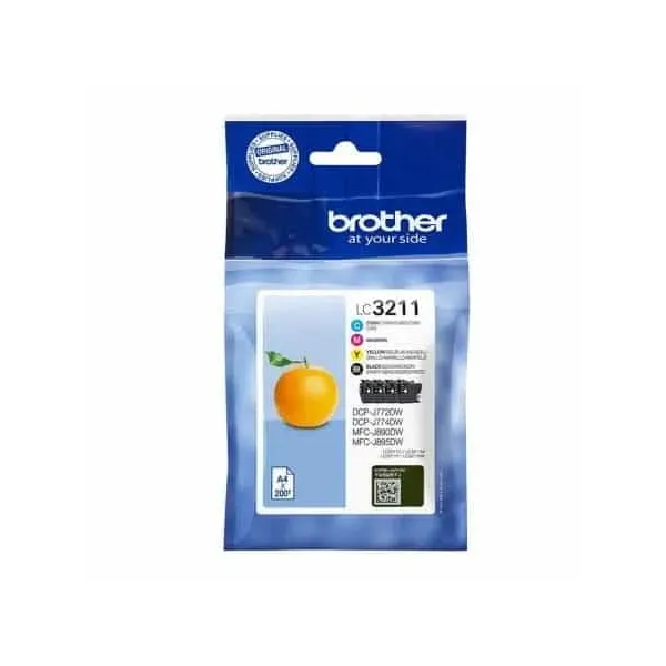 Tinteiro Original Multipack Brother LC-3211VAL Azul Magenta Amarelo Preto