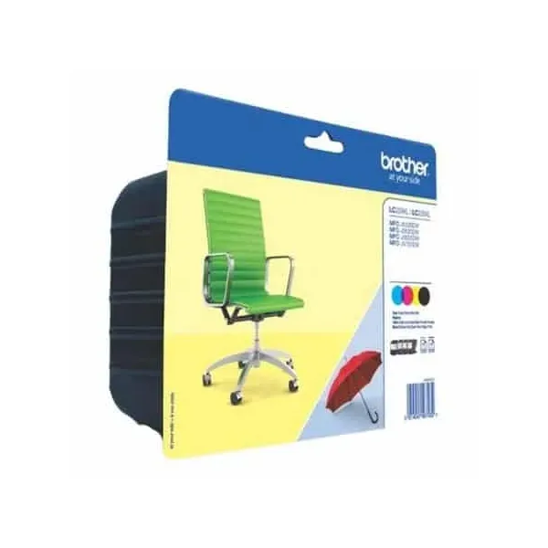Tinteiro Original Multipack Brother LC-229/ LC-225XL Alta Capacidade Azul Magenta Amarelo Preto