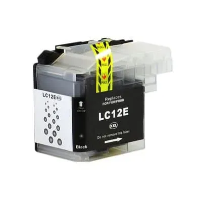 Tinteiro Compatível Brother LC12E Substitui LC12EBK Preto