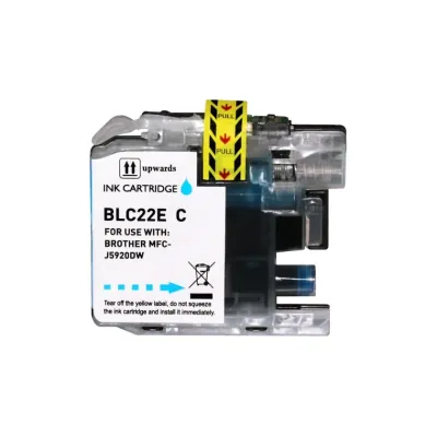 Tinteiro Compatível Brother LC22E Substitui LC22EC Azul